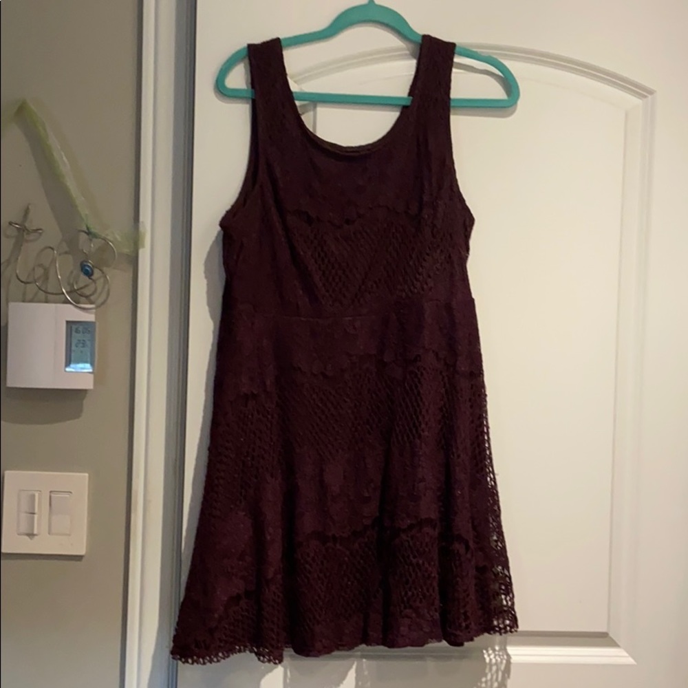 Burgandy Lace mini dress
